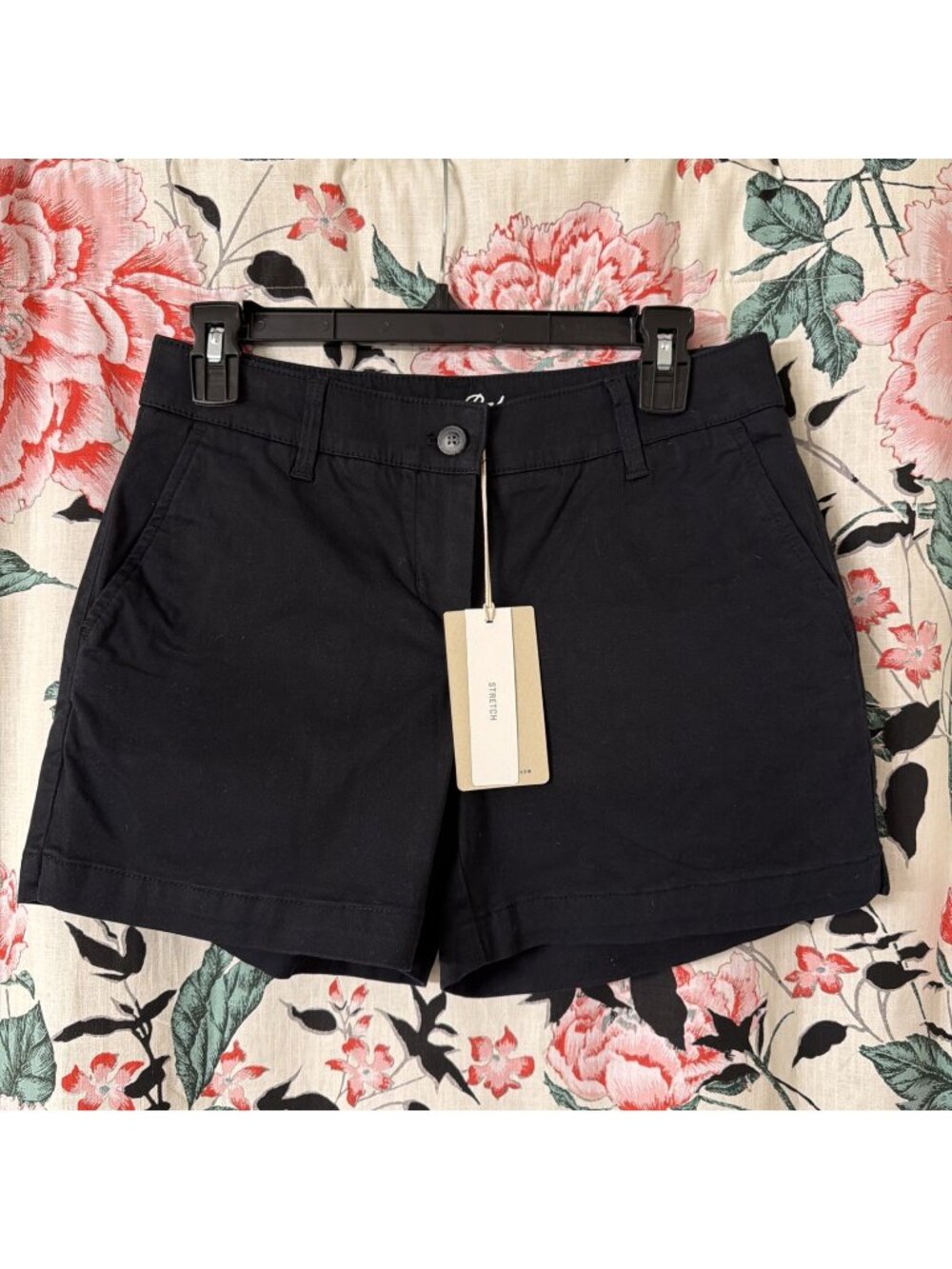 Tommy Bahama Women's Size 2 Black Boracay 5" Chino Shorts Stretch Cotton